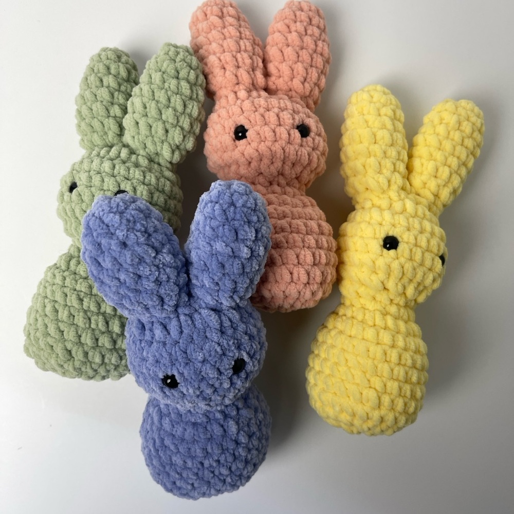 New Handcrafted Bunny Peeps Bundle of 4 Plushie